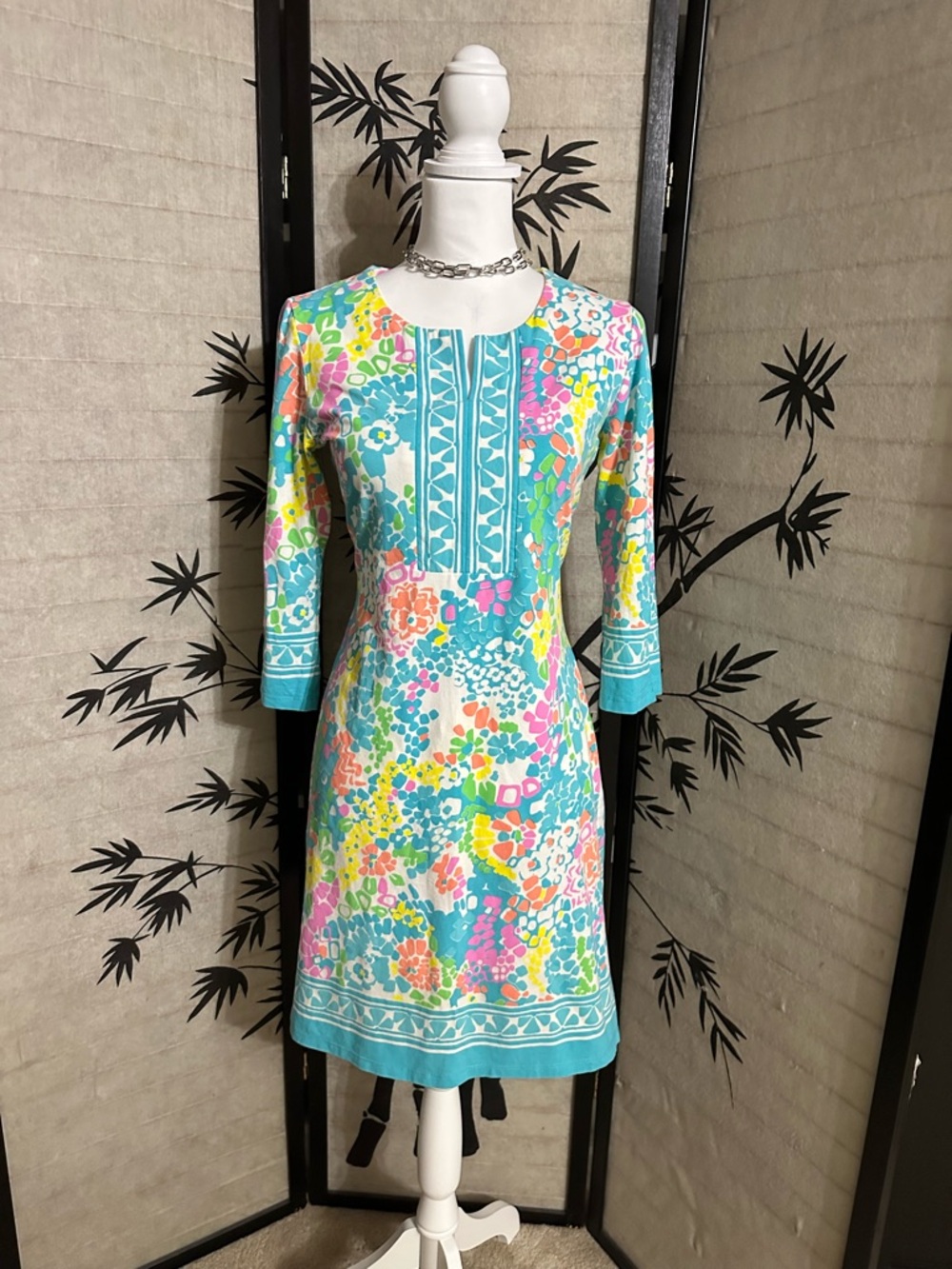 Barbara Erickson Resort Floral Shift Dress Size S